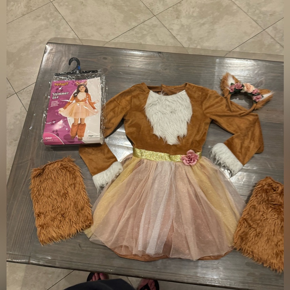 Pre Owned Great Condition Shimmer Fox Costume Girls XL 14 16 Spirit Halloween
